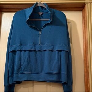 Danskin Navy Blue Pullover Half Zip Sz Lg-EUC